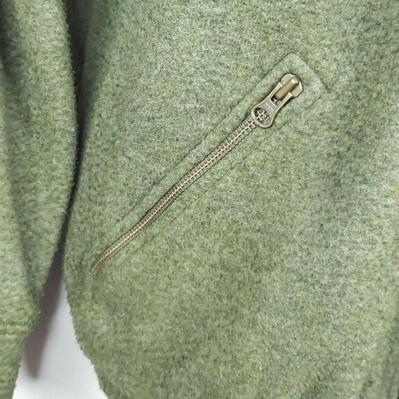 Tulchan Sage Green Zip Front Fleece Jacket M Wool Knit Panel Accent - Picture 5 of 9